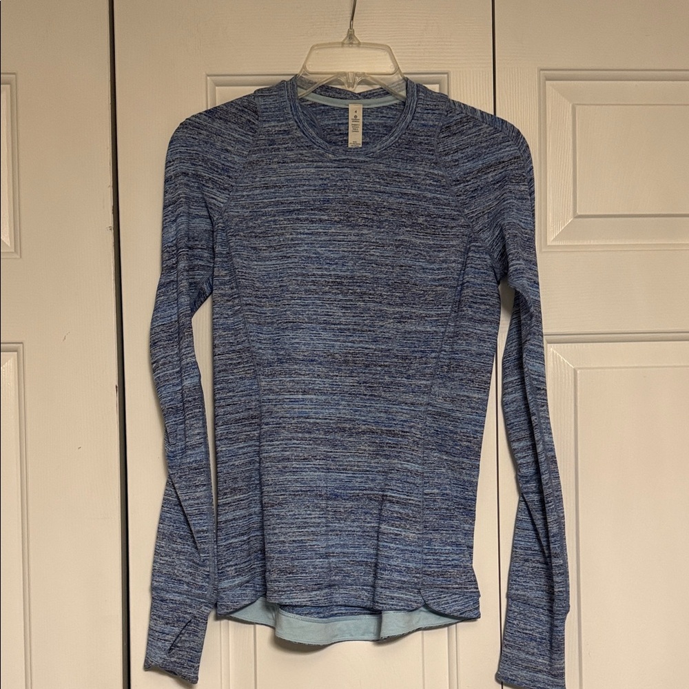 lululemon athletica Blue Heather Long Sleeve Tee